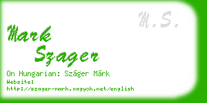 mark szager business card
