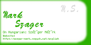 mark szager business card